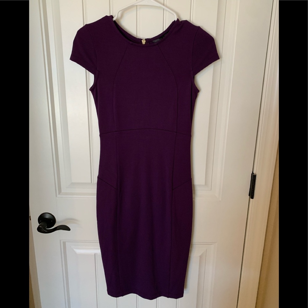 Felicity and Coco purple midi pencil dress with full back zipper